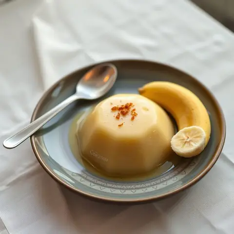 Cassava pudding. AI-generated photo.