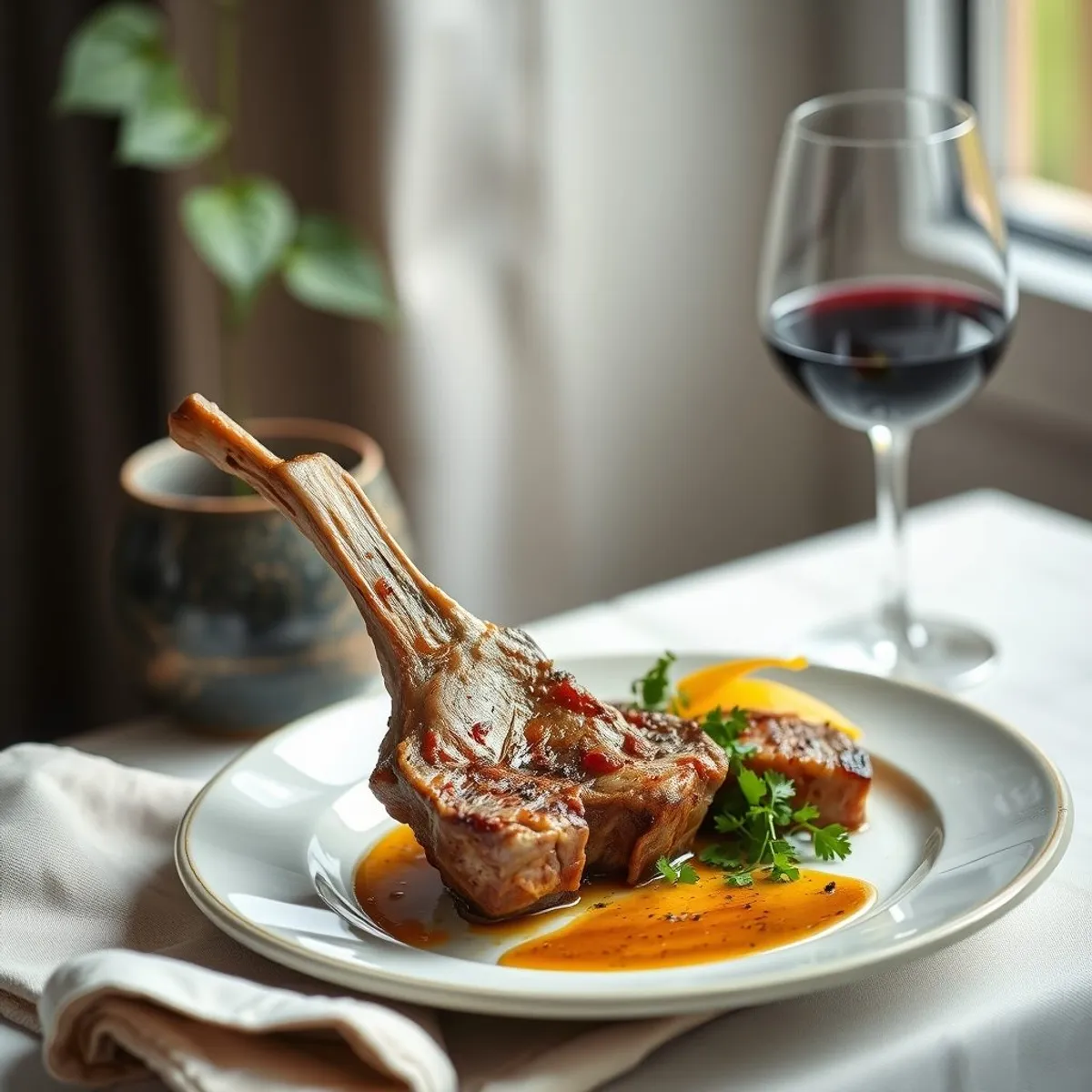 AI-generated photo Braai lamb chops. AI-generated photo.