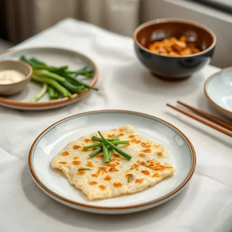 Scallion pajeon. AI-generated photo.