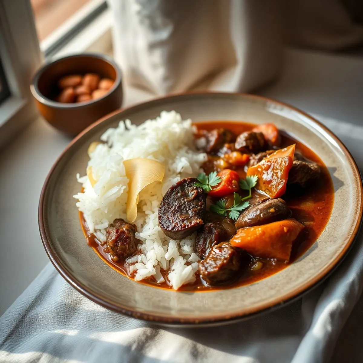 AI-generated photo Beef stew. AI-generated photo.
