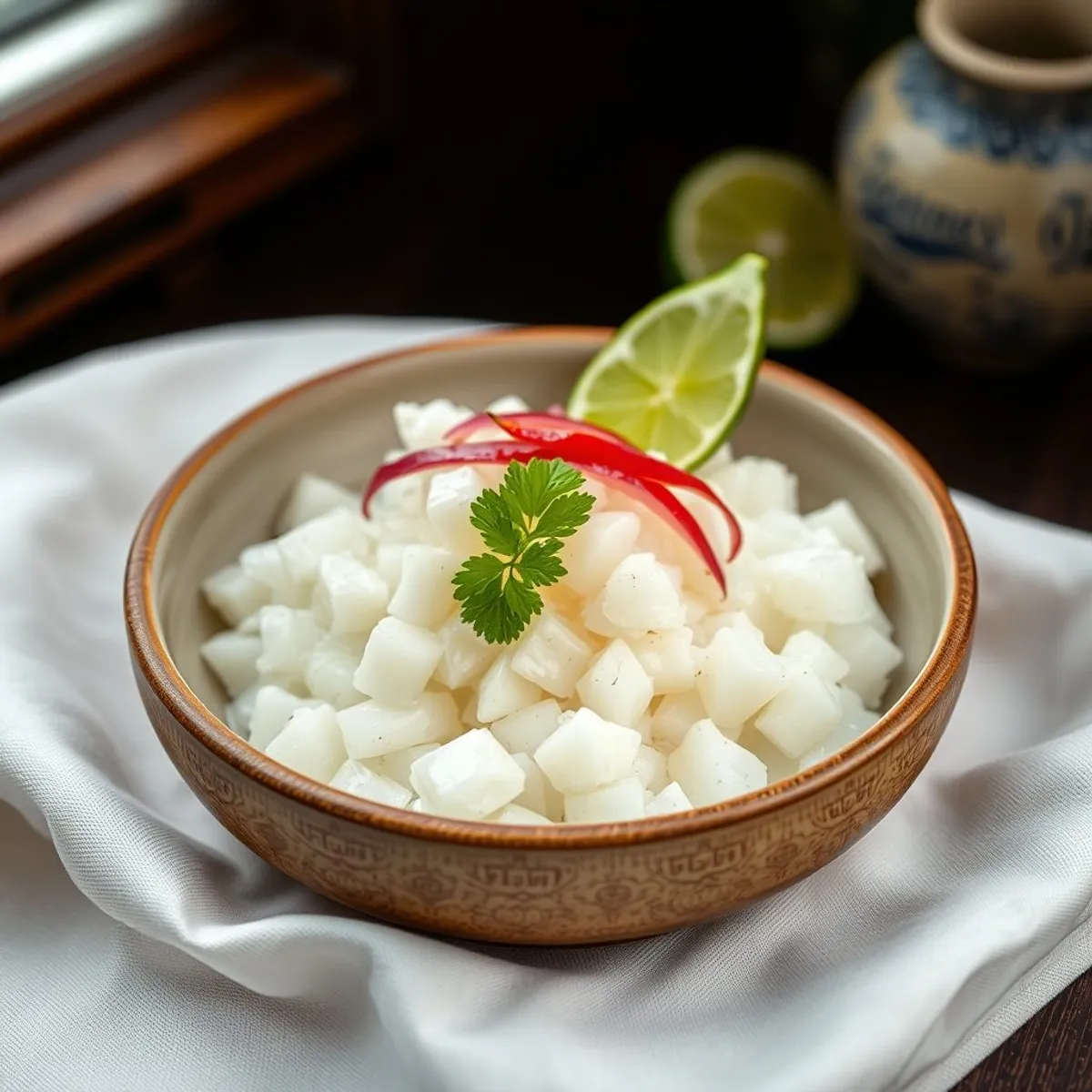 AI-generated photo Coconut sambol. AI-generated photo.