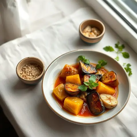 Eggplant moju. AI-generated photo.
