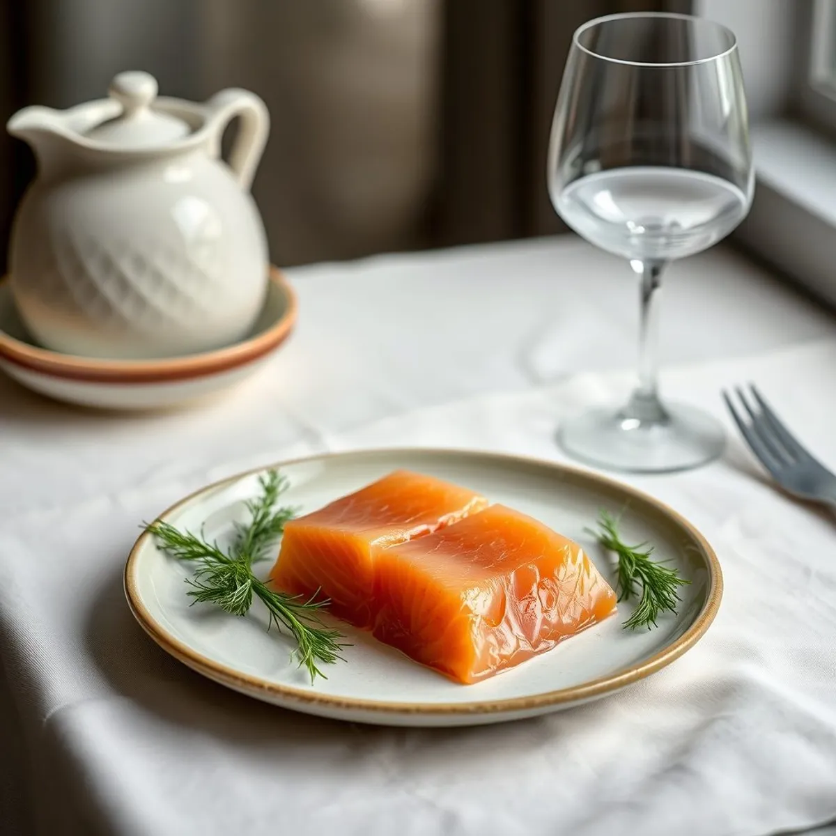 AI-generated photo Dill cured salmon. AI-generated photo.