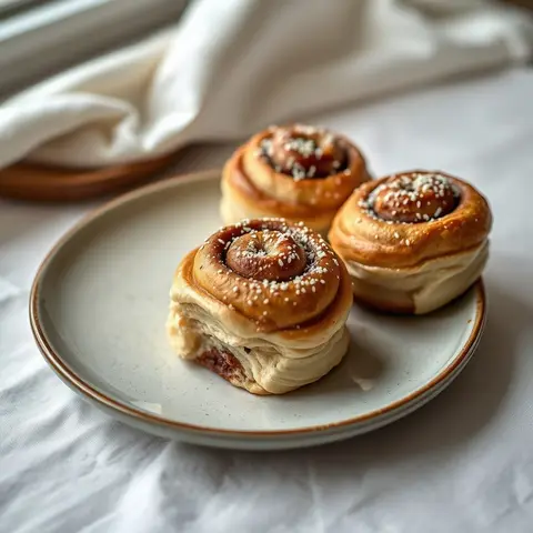 Cinnamon buns. AI-generated photo.