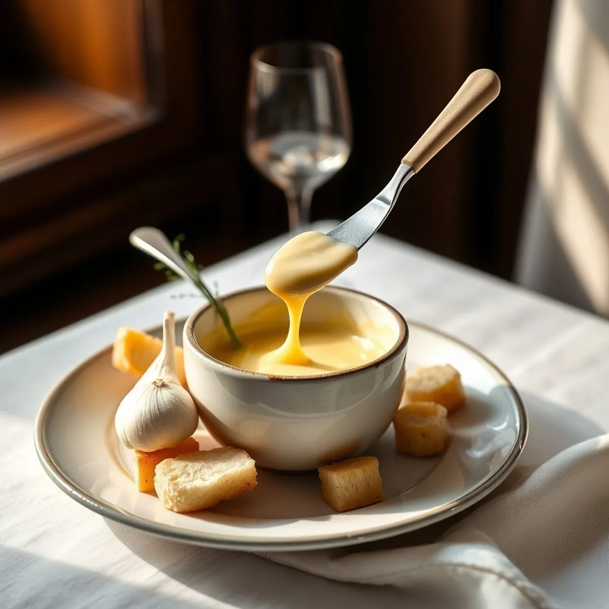 AI-generated photo Cheese fondue. AI-generated photo.