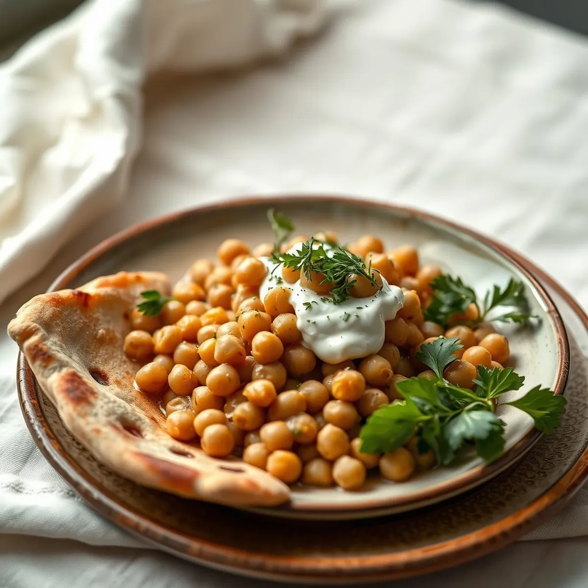 AI-generated photo Chickpea fatteh. AI-generated photo.
