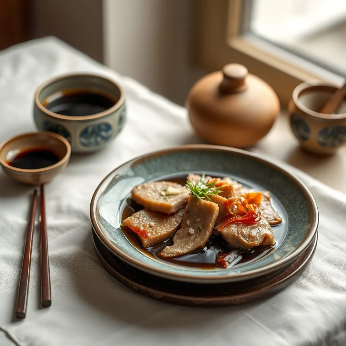 AI-generated photo Lu rou fan. AI-generated photo.