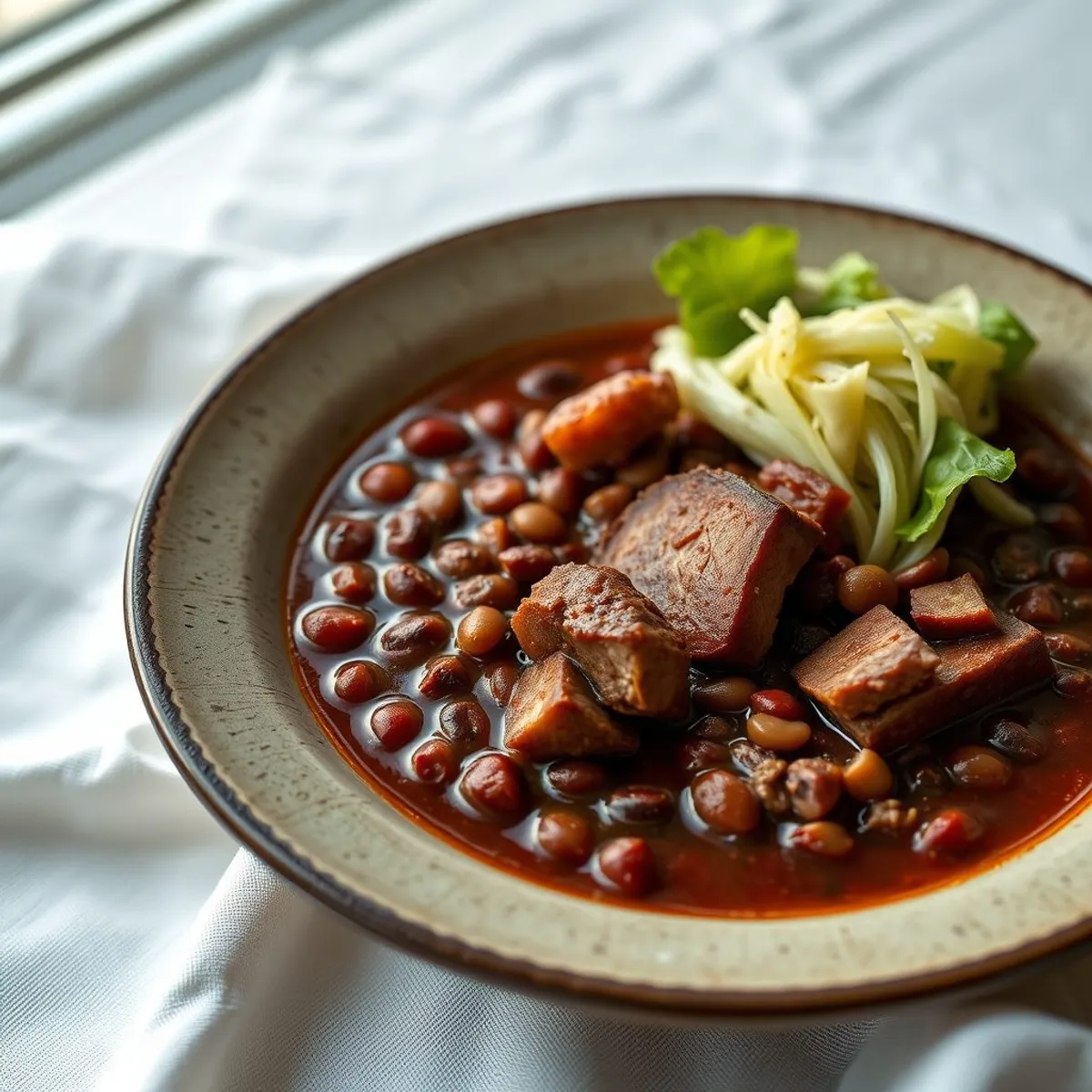 AI-generated photo Red bean stew. AI-generated photo.