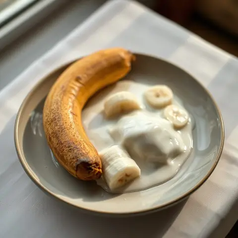 Banana and coconut. AI-generated photo.