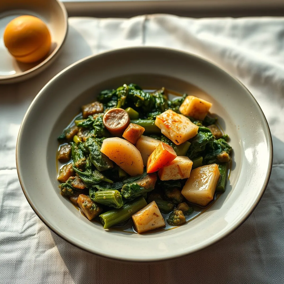 AI-generated photo Callaloo. AI-generated photo.