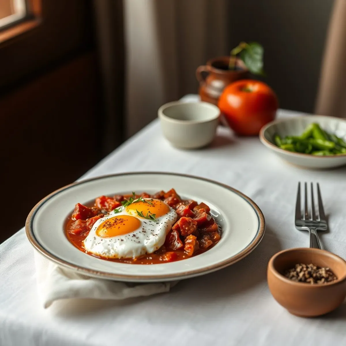 AI-generated photo Harissa shakshuka. AI-generated photo.