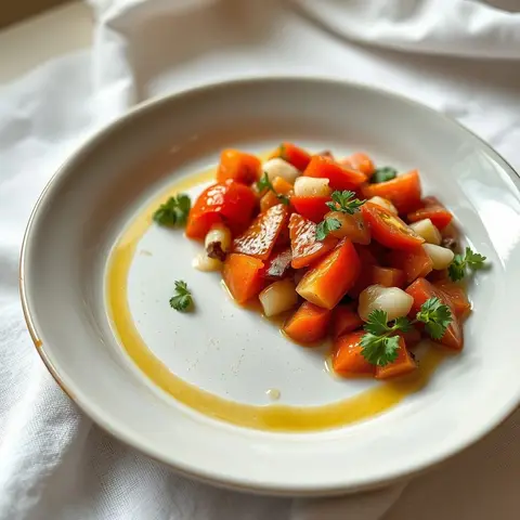 Mechouia salad. AI-generated photo.