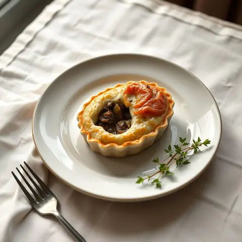 Meat pie. AI-generated photo.