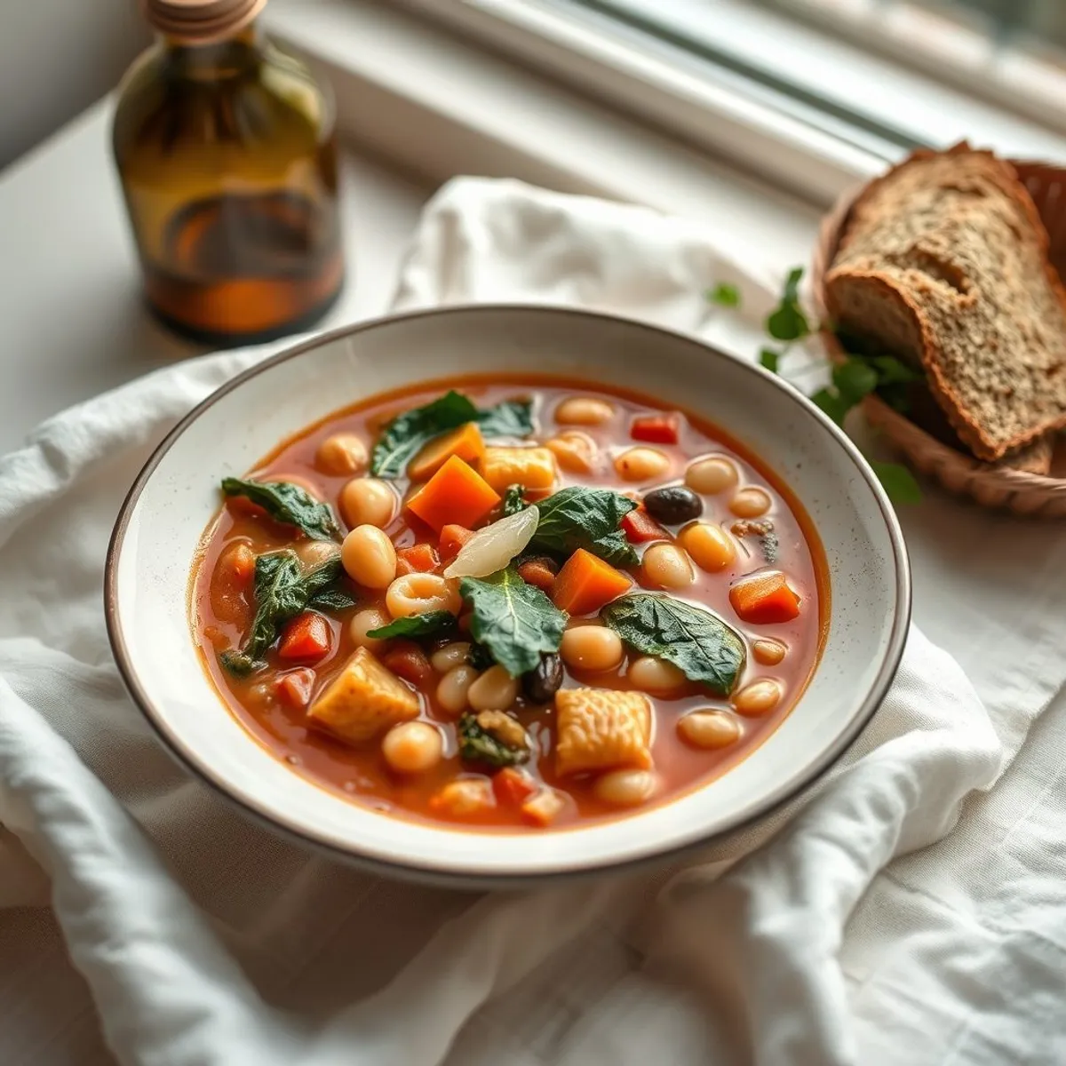 AI-generated photo Tuscan Minestrone. AI-generated photo.