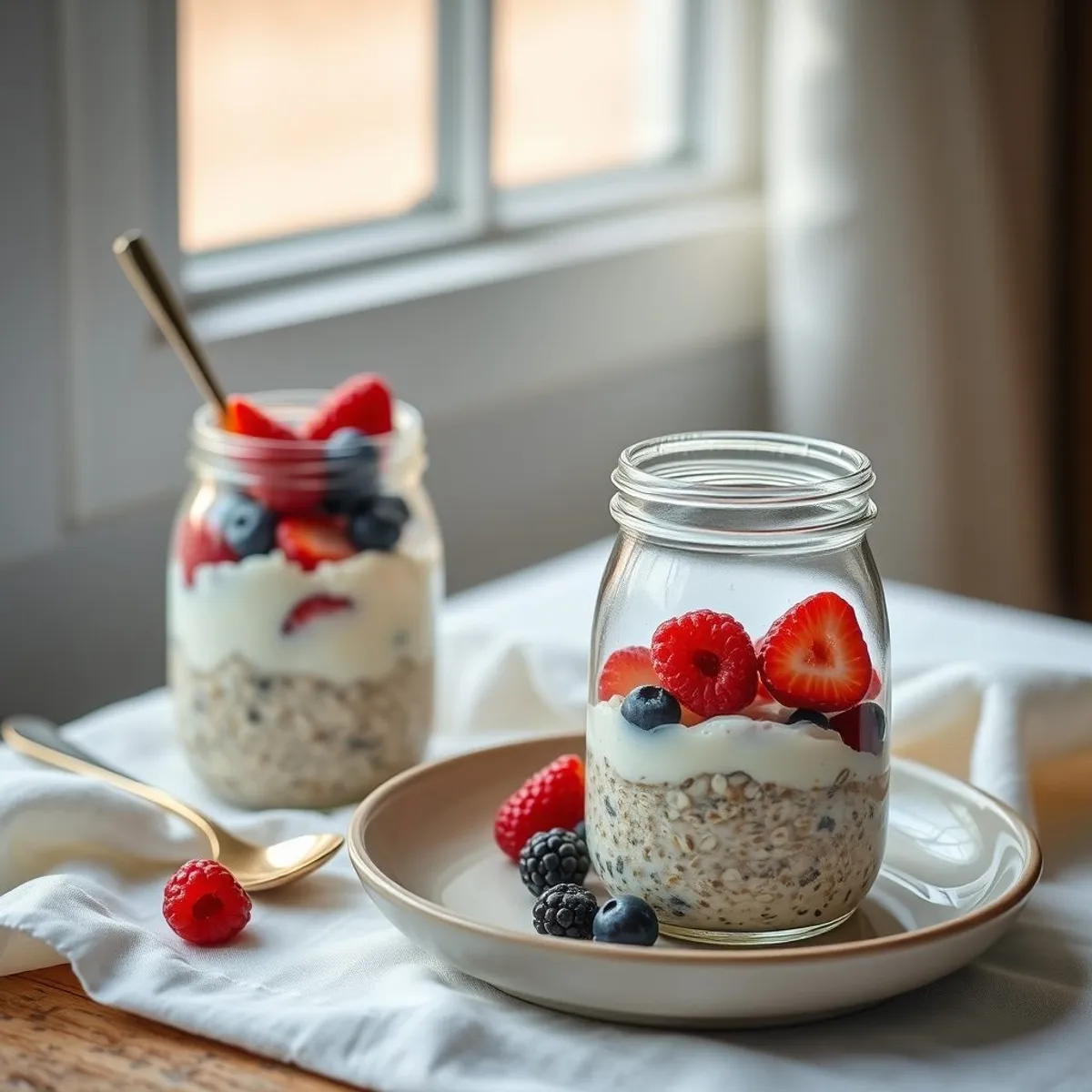 AI-generated photo Vanilla Overnight Oats. AI-generated photo.