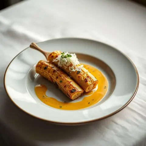 Roasted banana. AI-generated photo.