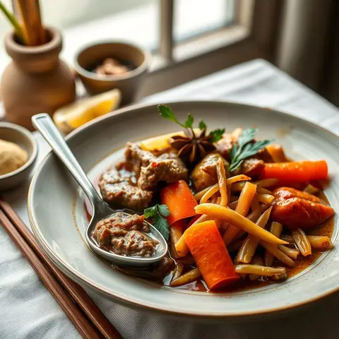 Bo kho. AI-generated photo.