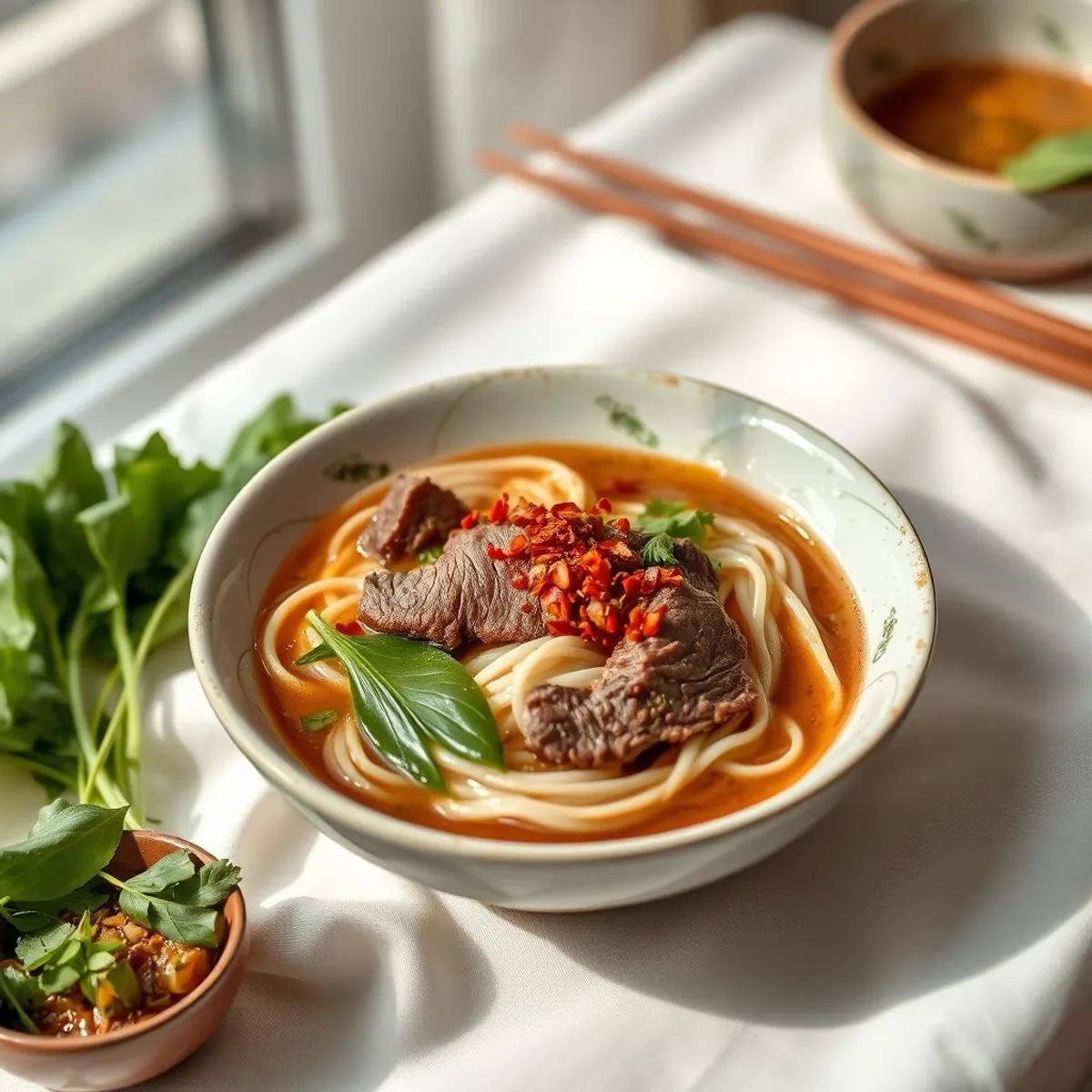 AI-generated photo Bun bo Hue. AI-generated photo.