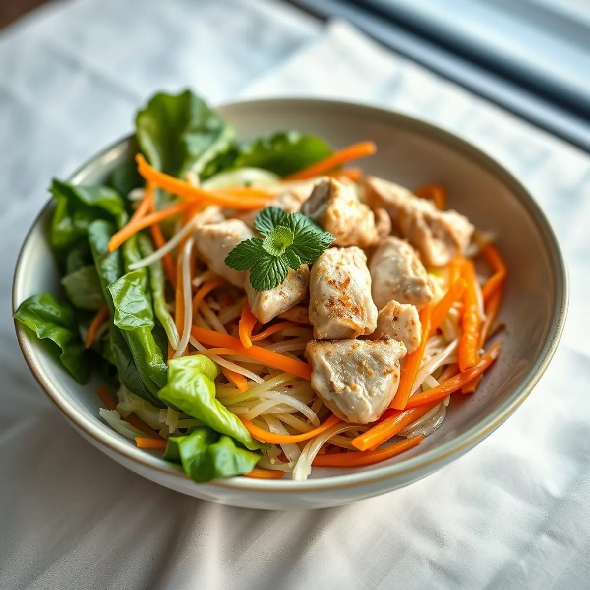 AI-generated photo Chicken cabbage salad. AI-generated photo.