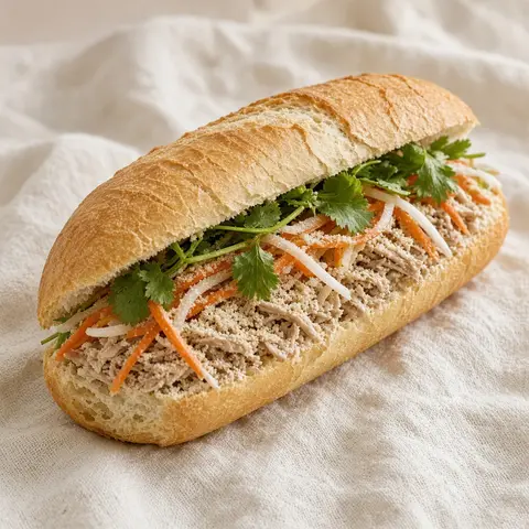 Bánh mì bì. AI-generated photo.