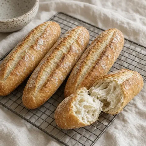 Bánh mì ổ. AI-generated photo.