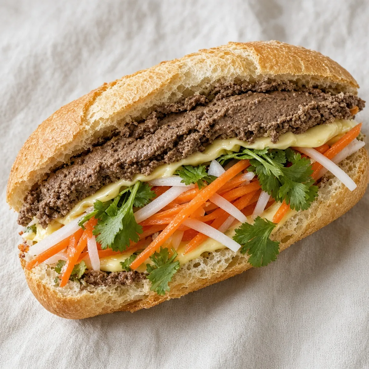 AI-generated photo Bánh mì pâté. AI-generated photo.