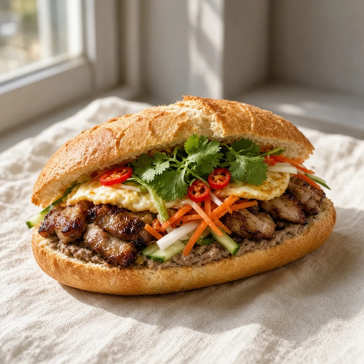 AI-generated photo Bánh mì Phượng. AI-generated photo.