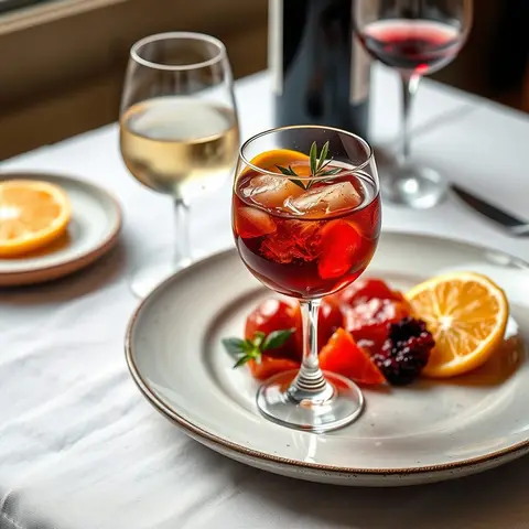 Wine citrus spritz. AI-generated photo.