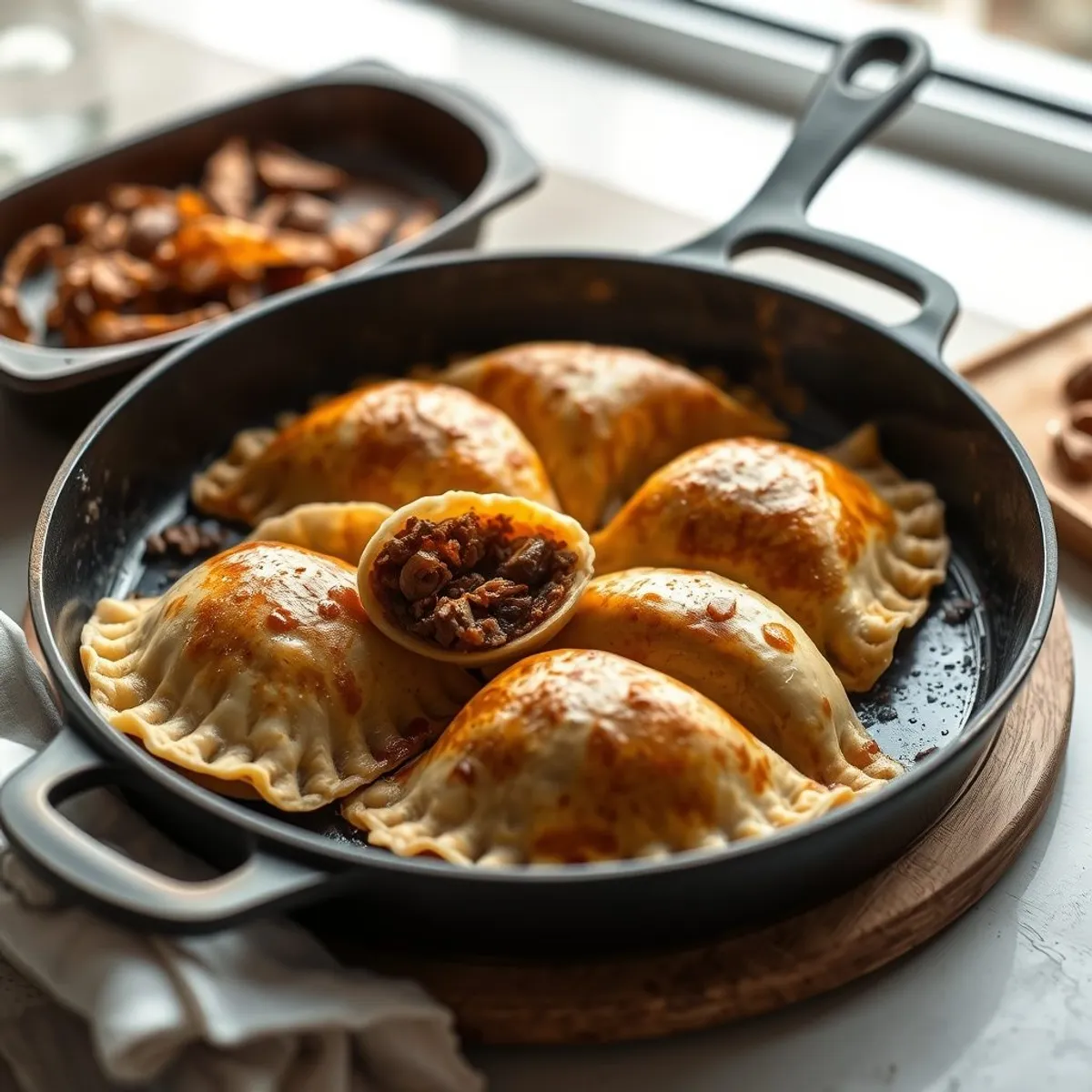 AI-generated photo Beef empanadas, step 1. AI-generated photo.