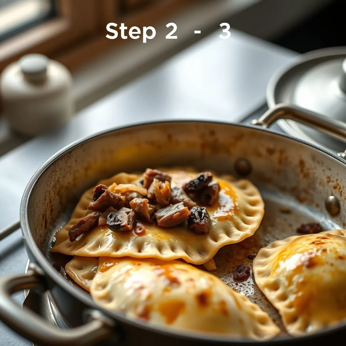 AI-generated photo Beef empanadas, step 2. AI-generated photo.