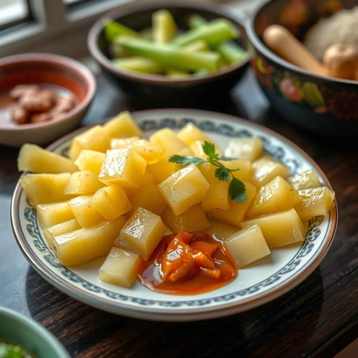 AI-generated photo Pineapple pickle, step 4. AI-generated photo.