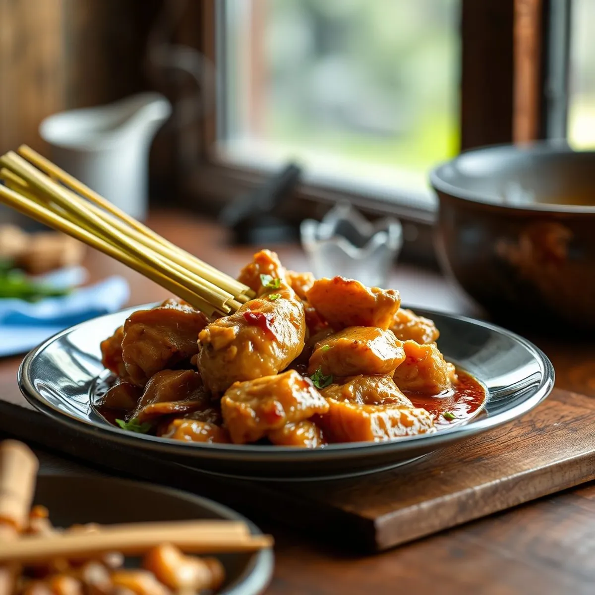 AI-generated photo Lemongrass chicken, step 4. AI-generated photo.
