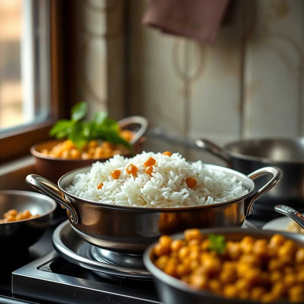 AI-generated photo Chana Masala, step 1. AI-generated photo.
