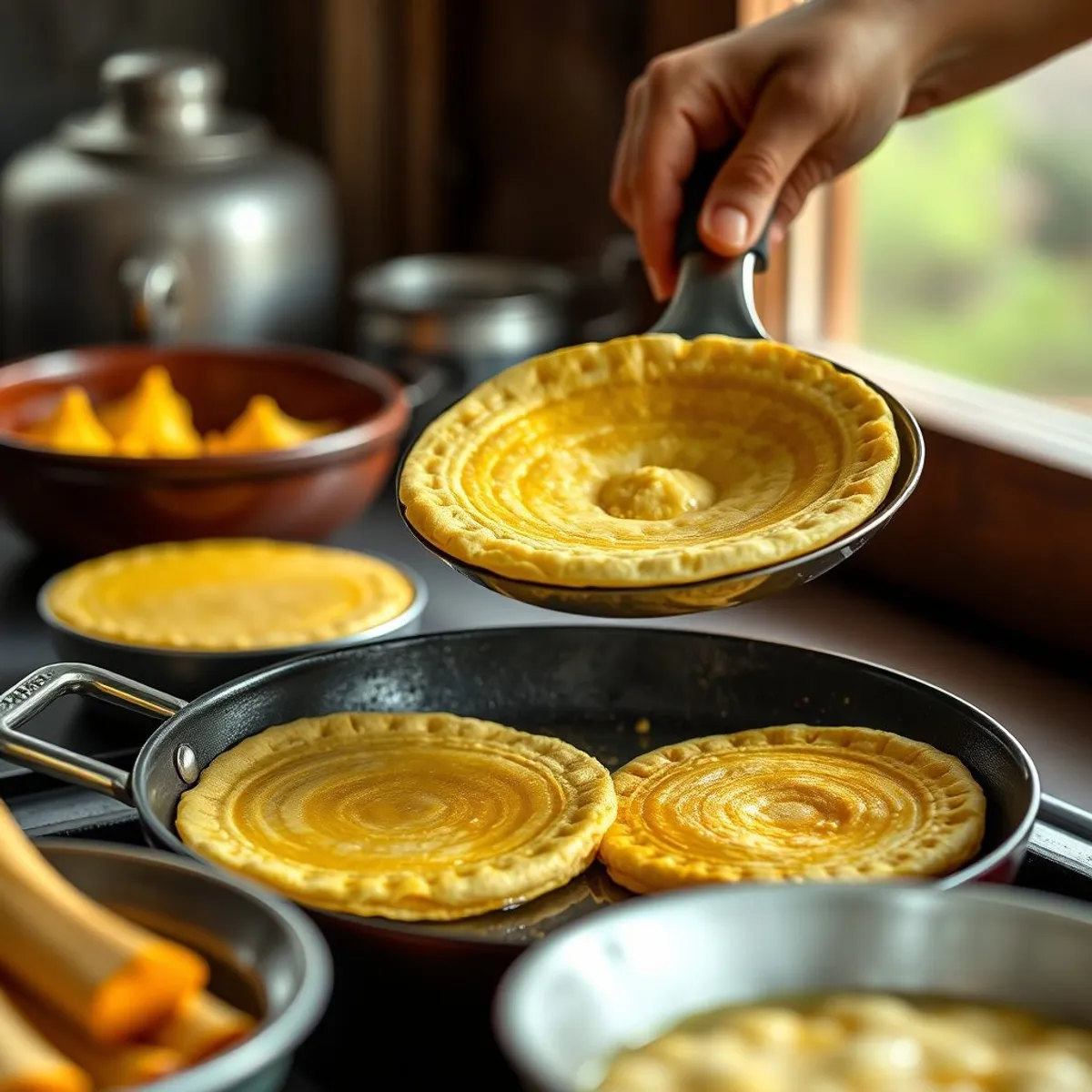 Arepa, step 1. AI-generated photo.
