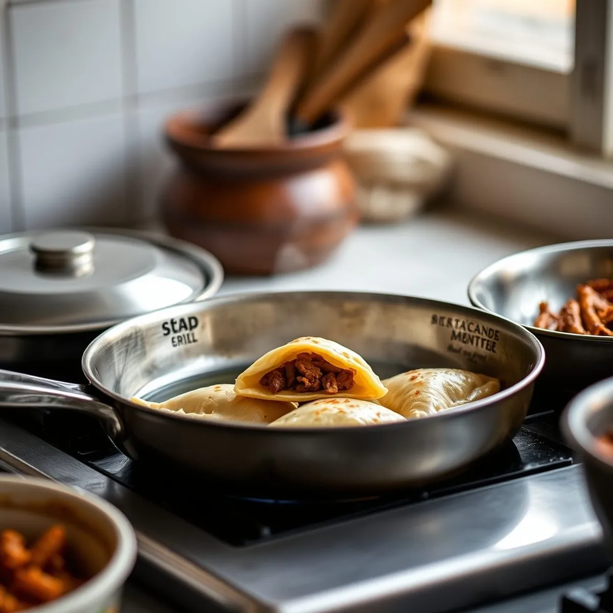 AI-generated photo Potato empanadas, step 1. AI-generated photo.