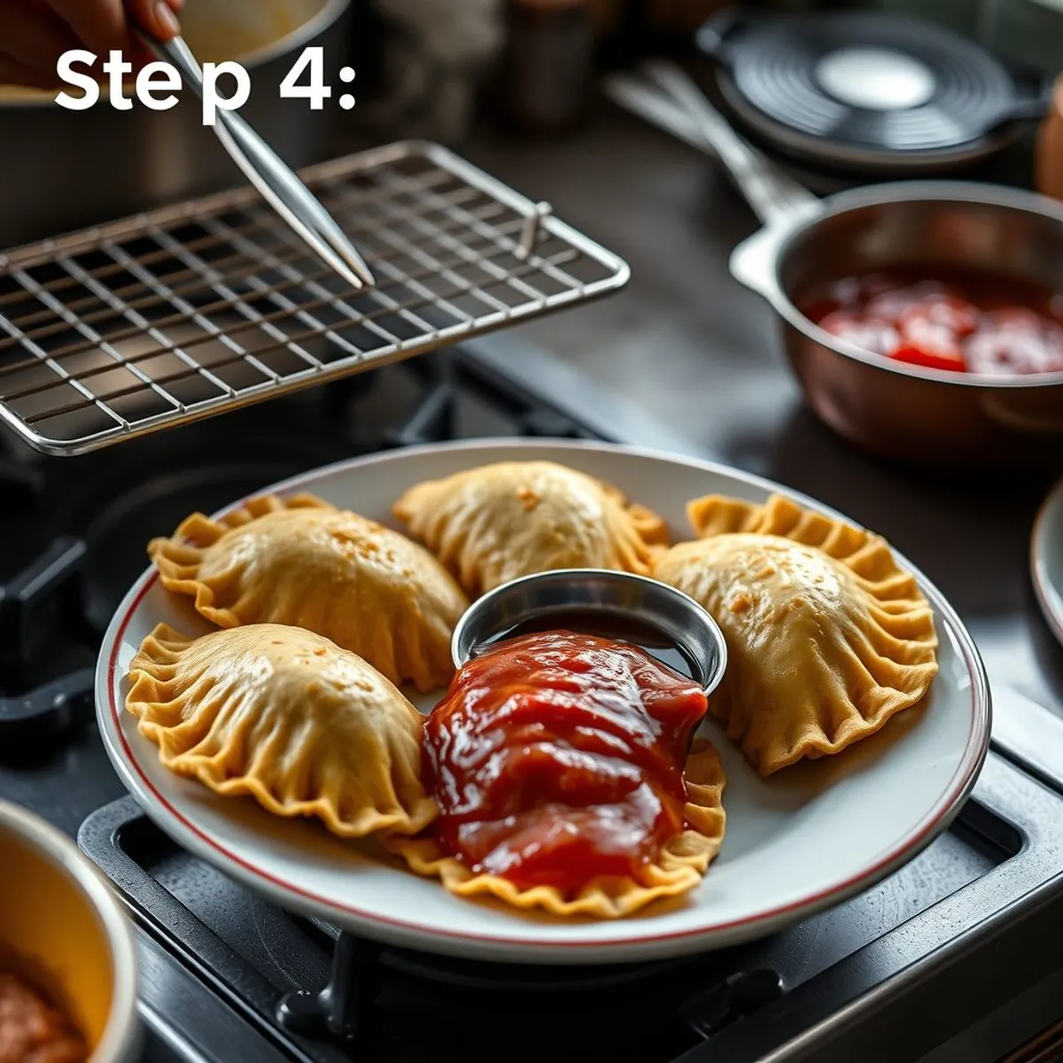 AI-generated photo Potato empanadas, step 4. AI-generated photo.