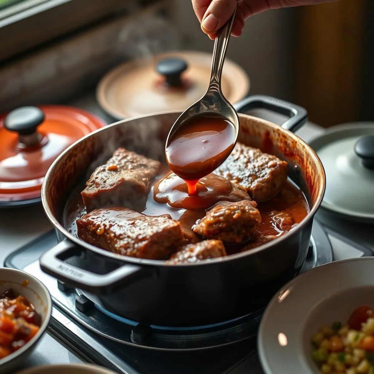 Ropa vieja, step 4. AI-generated photo.