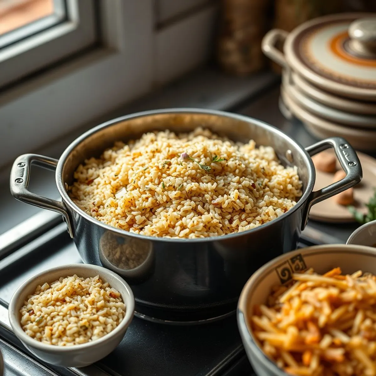 AI-generated photo Pourgouri pilaf, step 1. AI-generated photo.