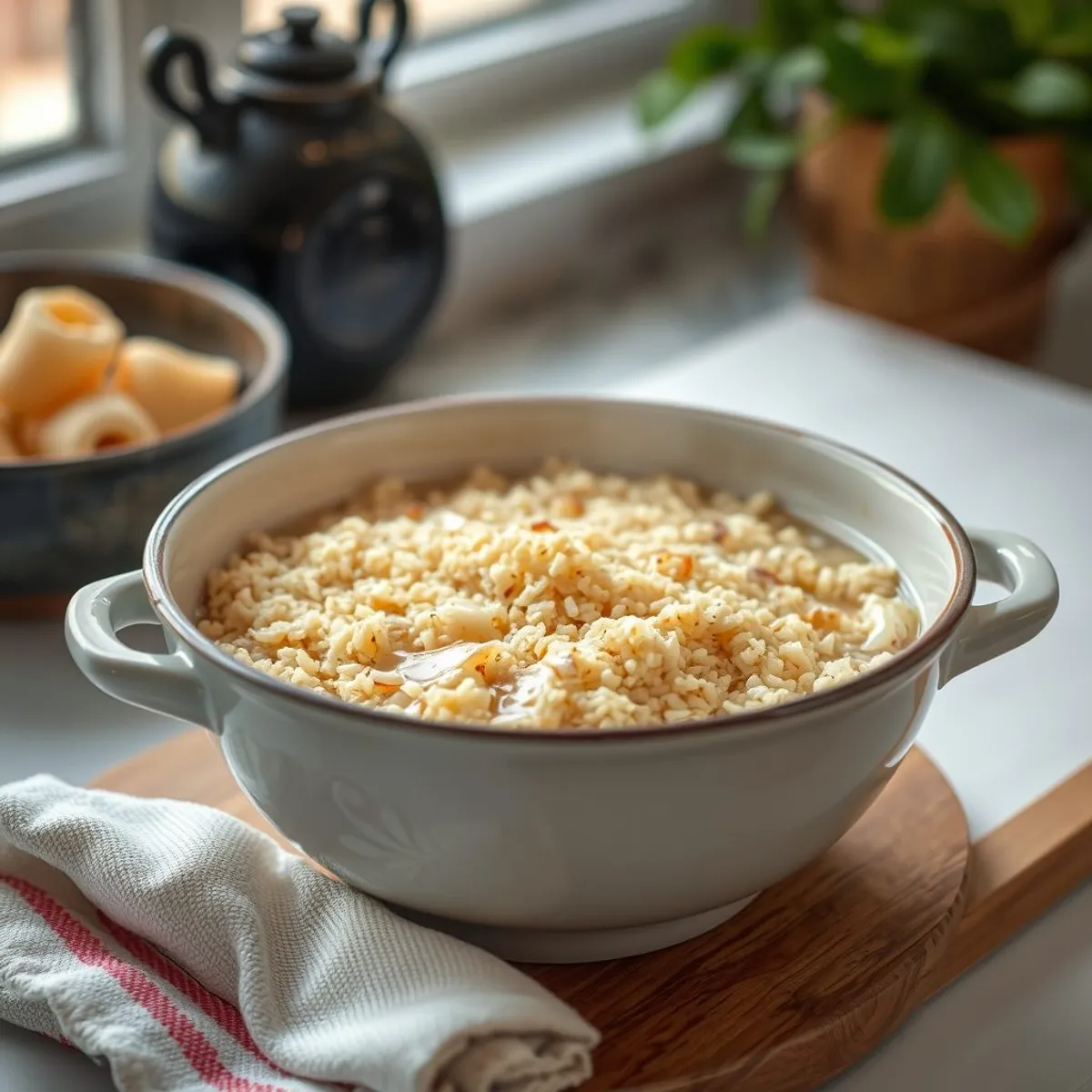 AI-generated photo Pourgouri pilaf, step 3. AI-generated photo.