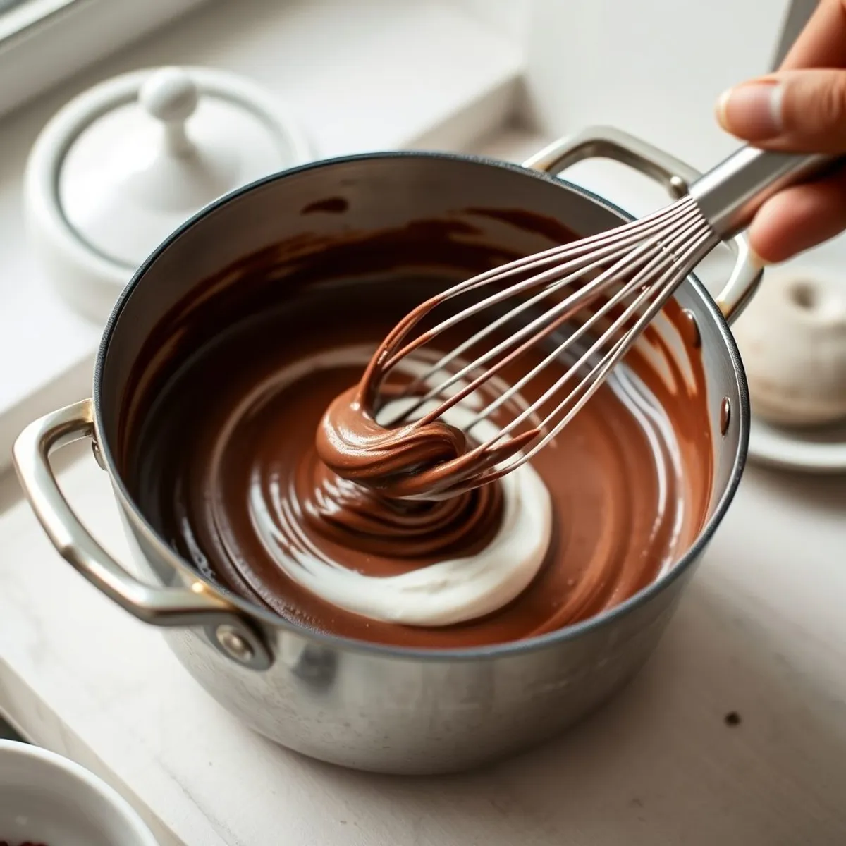 AI-generated photo Dark Chocolate Mousse, step 3. AI-generated photo.