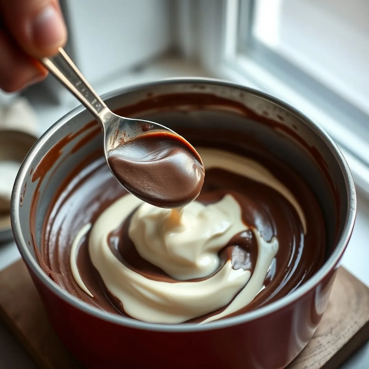 AI-generated photo Dark Chocolate Mousse, step 4. AI-generated photo.