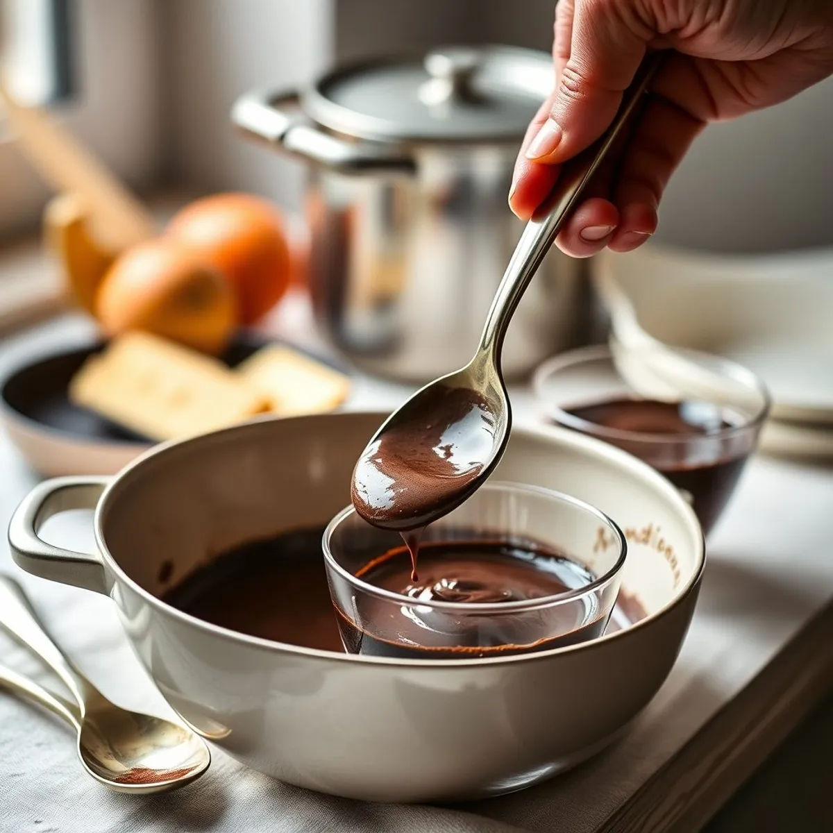 AI-generated photo Dark Chocolate Mousse, step 5. AI-generated photo.
