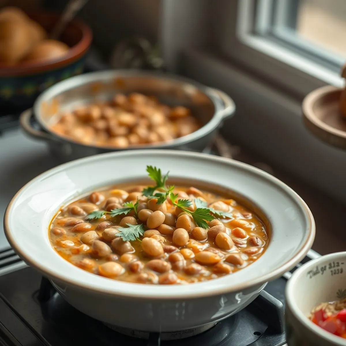 AI-generated photo Ful medames, step 1. AI-generated photo.