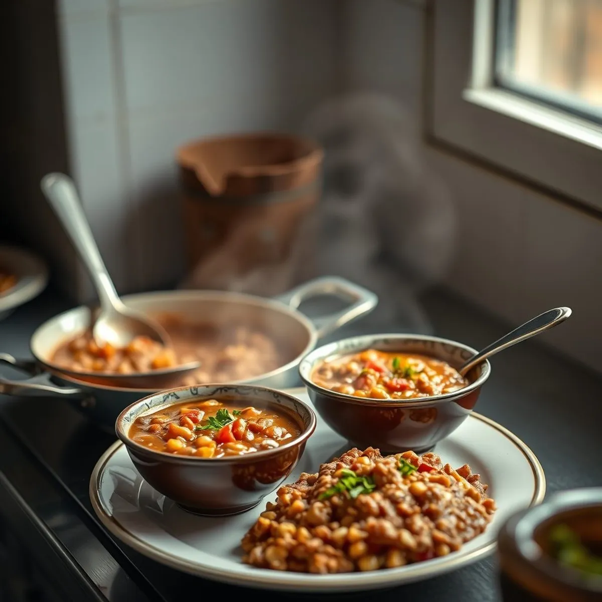 AI-generated photo Ful medames, step 4. AI-generated photo.