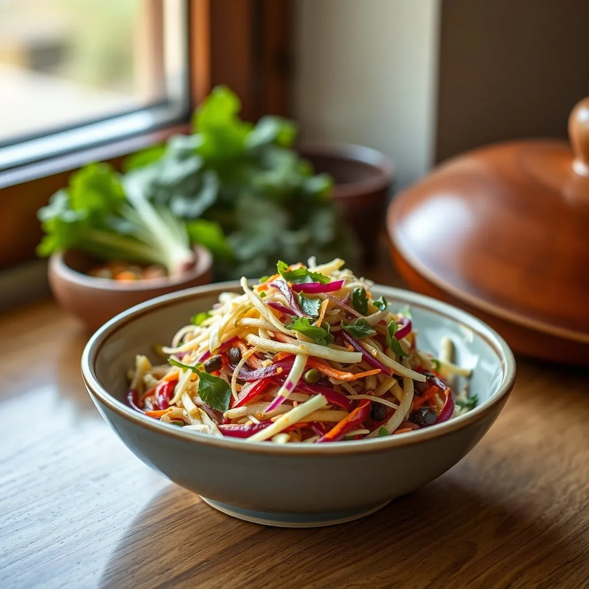 AI-generated photo Cabbage slaw, step 4. AI-generated photo.