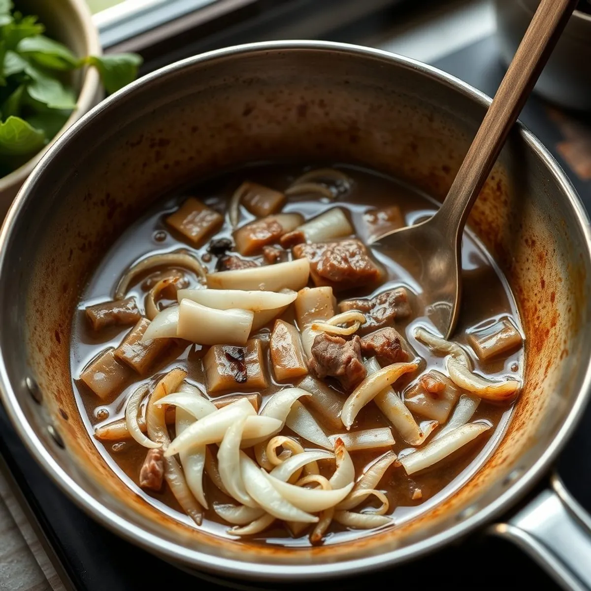 AI-generated photo Hanoi Beef Pho, step 1. AI-generated photo.