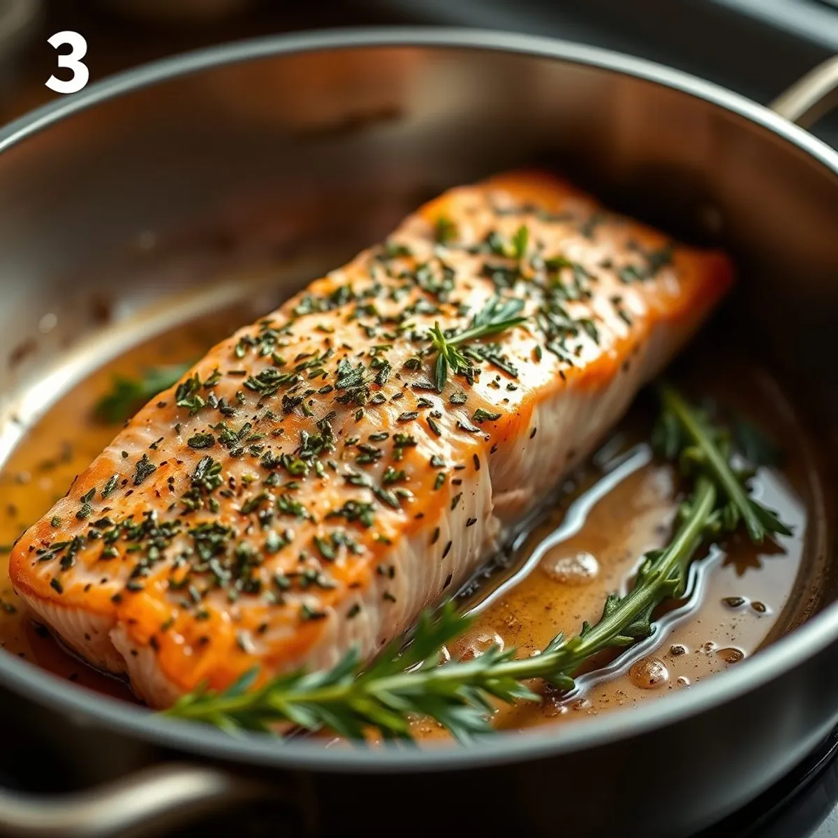 AI-generated photo Herb Roasted Salmon, step 3. AI-generated photo.