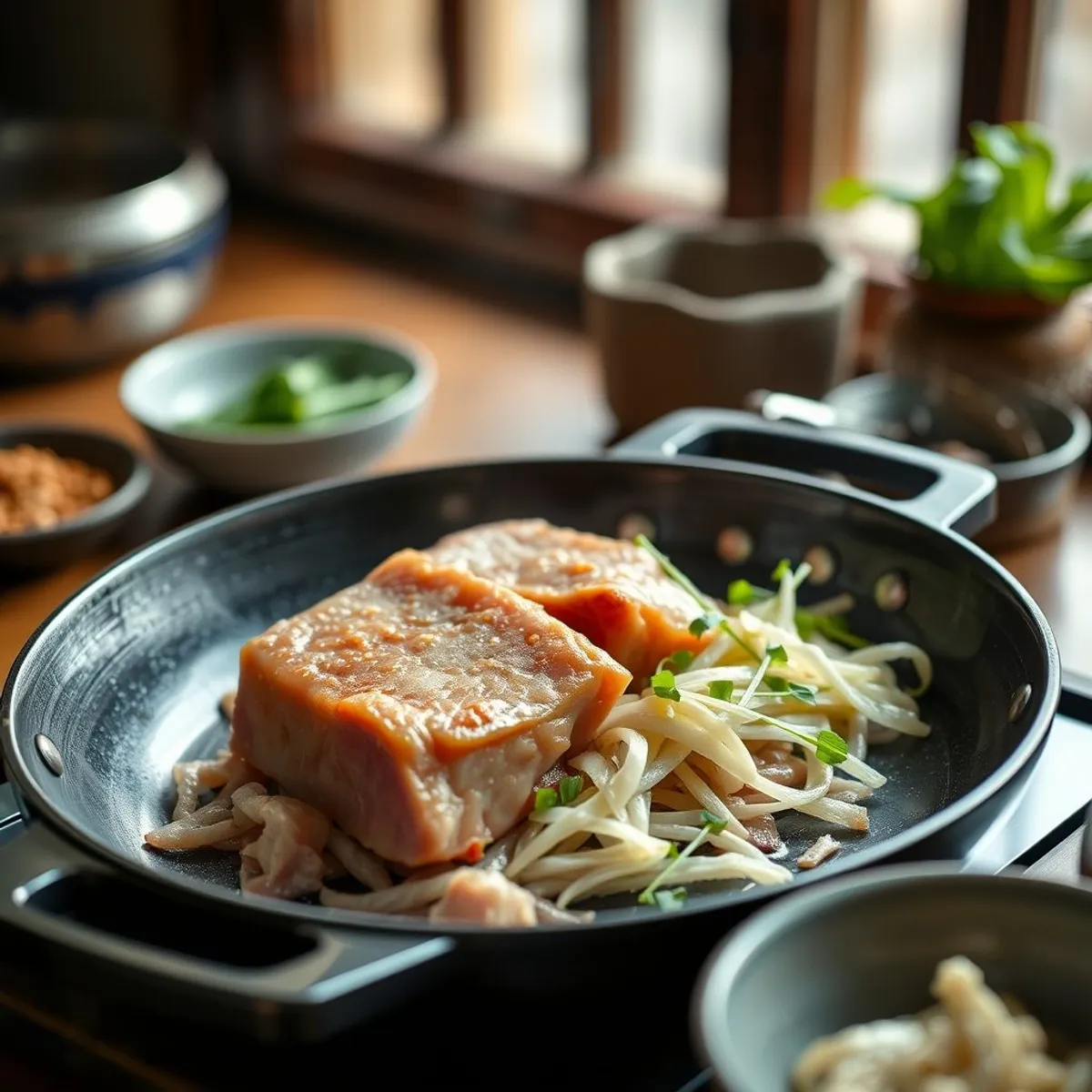 AI-generated photo Dongpo pork, step 1. AI-generated photo.