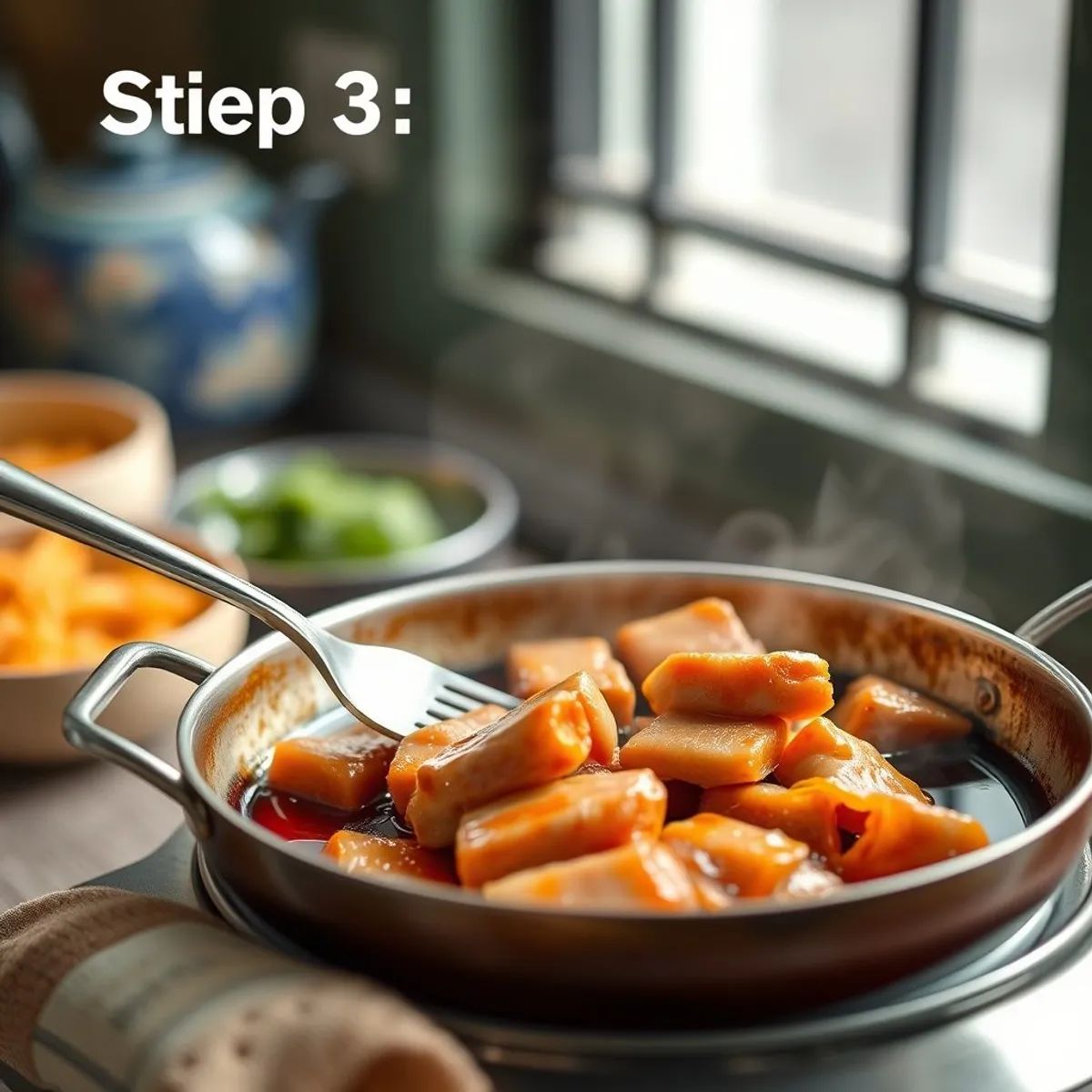 AI-generated photo Dongpo pork, step 3. AI-generated photo.