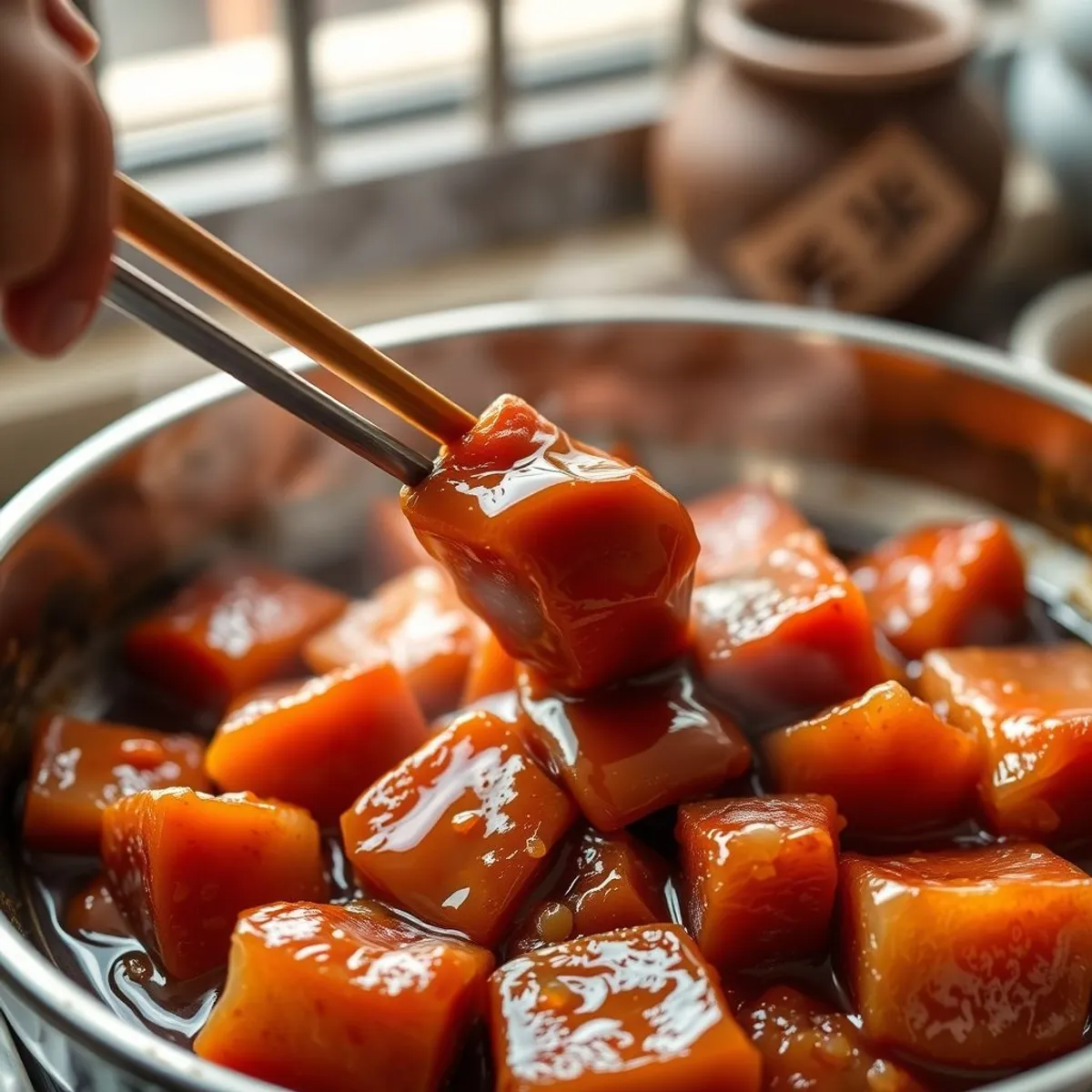 AI-generated photo Honey char siu, step 3. AI-generated photo.